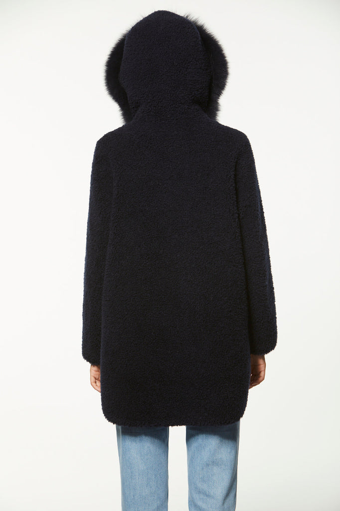 Manteau court en laine - MARINE