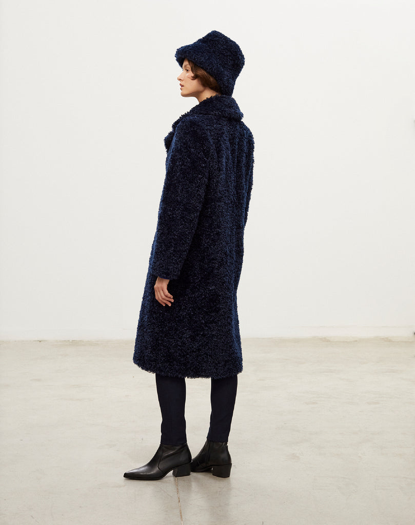 Manteau long en fausse fourrure