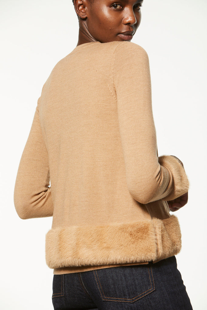 Cardigan en laine - BEIGE MOYEN