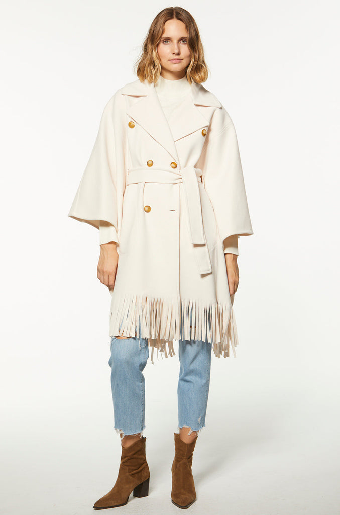Manteau cape - BLANC CASSE