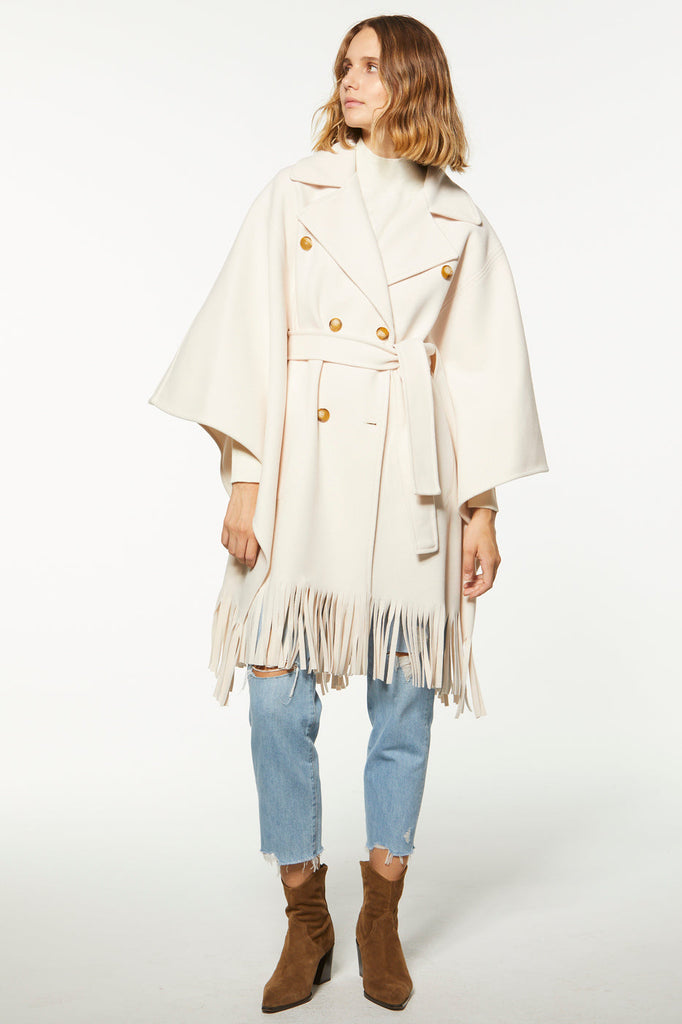 Manteau cape - BLANC CASSE