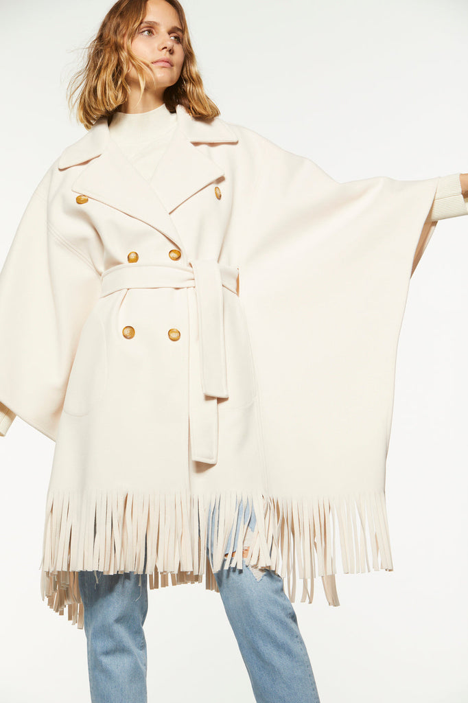 Manteau cape - BLANC CASSE
