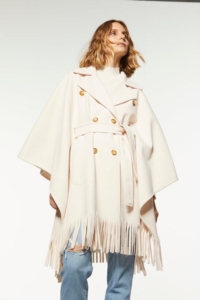 Manteau cape - BLANC CASSE