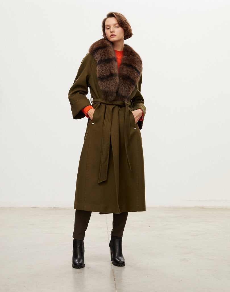 Manteau en laine et cachemire