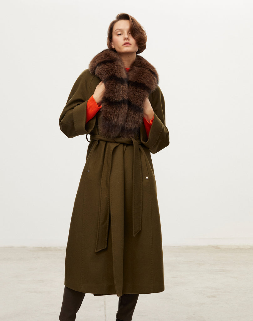 Manteau en laine et cachemire