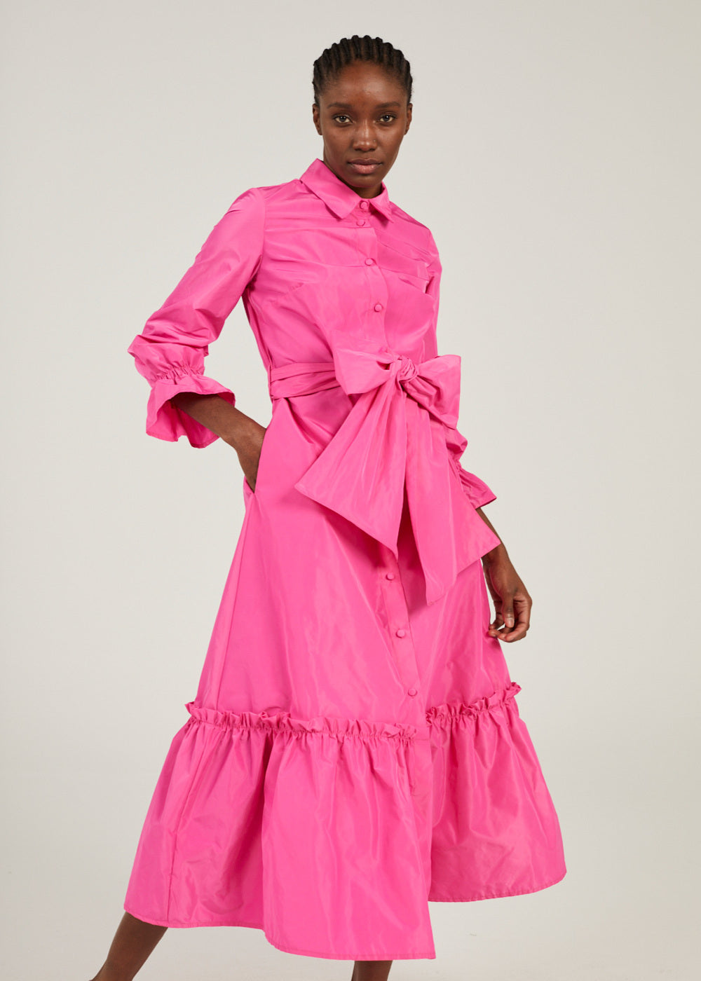 Robe taffeta fushia Georges Rech Paris